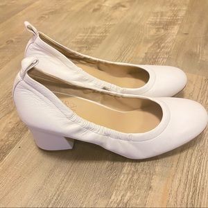White Naturalizer Dalee Round Toe Block Heel